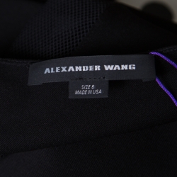 Alexander Wang Black Mesh Insert Bodycon Dress M