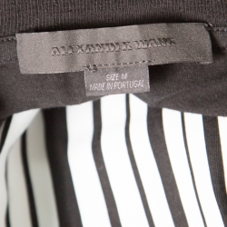 Pre Owned Alexander Wang Black Barcode Printed Cotton Sleeveless Cropped Top M