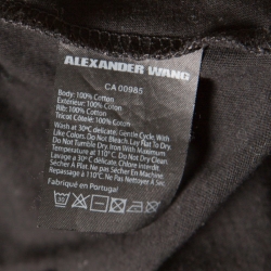 Pre Owned Alexander Wang Black Barcode Printed Cotton Sleeveless Cropped Top M