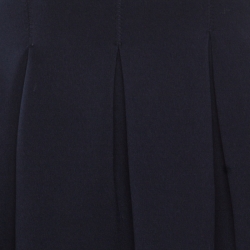 T by Alexander Wang Navy Blue Box Pleated Neoprene Flared Dress XS
