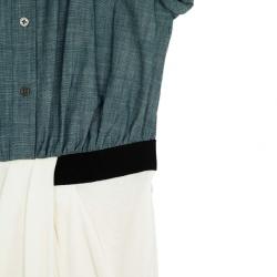 Pre Owned Alexander Wang Denim Oxford Shirt Dress with Rib Combo M