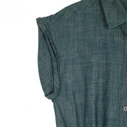 Pre Owned Alexander Wang Denim Oxford Shirt Dress with Rib Combo M