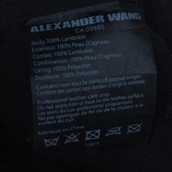 Pre Owned Alexander Wang Lambskin Leather Logo Skirt XS