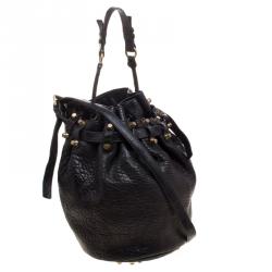 Alexander Wang Black Textured Leather Diego Bucket Bag