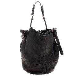 Alexander Wang Black Textured Leather Diego Bucket Bag