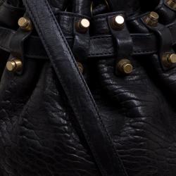Alexander Wang Black Textured Leather Diego Bucket Bag