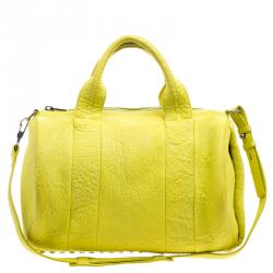 Alexander Wang Yellow Pebbled Leather Rocco Duffel Bag
