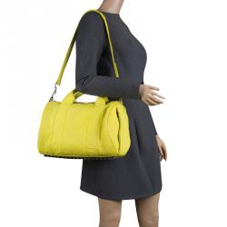 Alexander Wang Yellow Pebbled Leather Rocco Duffel Bag