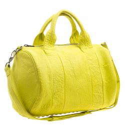 Alexander Wang Yellow Pebbled Leather Rocco Duffel Bag