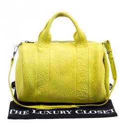 Alexander Wang Yellow Pebbled Leather Rocco Duffel Bag