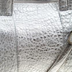 Alexander Wang Silver Pebbled Leather Rocco Duffel Bag