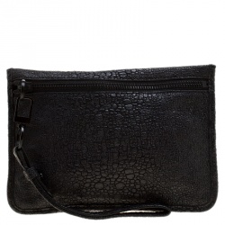 Alexander Wang Black Embossed Leather Prima Wristlet Pouch