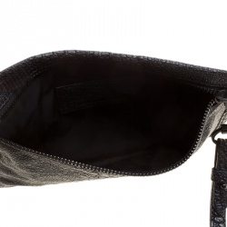 Alexander Wang Black Embossed Leather Prima Wristlet Pouch