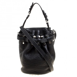 Alexander Wang Black Textured Leather Diego Bucket Bag