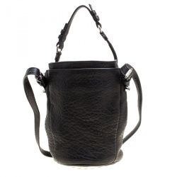Alexander Wang Black Textured Leather Diego Bucket Bag