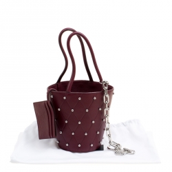 Alexander Wang Burgundy Leather Mini Runway Roxy Studded Bucket Bag