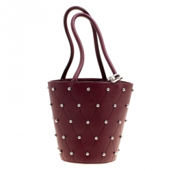 Alexander Wang Burgundy Leather Mini Runway Roxy Studded Bucket Bag