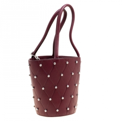 Alexander Wang Burgundy Leather Mini Runway Roxy Studded Bucket Bag