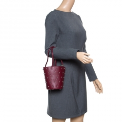 Alexander Wang Burgundy Leather Mini Runway Roxy Studded Bucket Bag