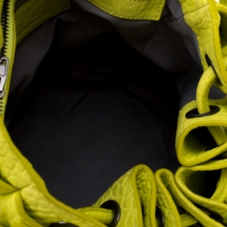 Alexander Wang Lime Green Textured Leather Diego Bucket Bag