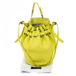 Alexander Wang Lime Green Textured Leather Diego Bucket Bag