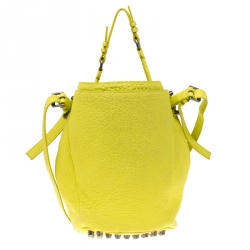 Alexander Wang Lime Green Textured Leather Diego Bucket Bag