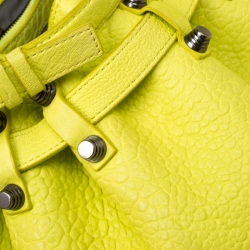 Alexander Wang Lime Green Textured Leather Diego Bucket Bag
