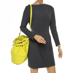 Alexander Wang Lime Green Textured Leather Diego Bucket Bag