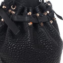 Alexander Wang Black Diego Textured-Leather Bucket Bag