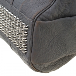 Alexander Wang Grey Pebbled Leather Rocco Duffel Bag
