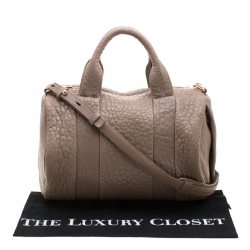 Alexander Wang Dark Beige Pebbled Leather Rocco Duffel Bag