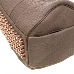 Alexander Wang Dark Beige Pebbled Leather Rocco Duffel Bag
