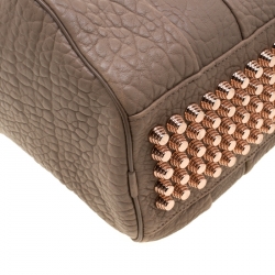 Alexander Wang Dark Beige Pebbled Leather Rocco Duffel Bag