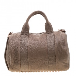 Alexander Wang Dark Beige Pebbled Leather Rocco Duffel Bag