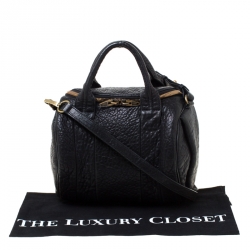 Alexander Wang Black Textured Leather Rocco Duffel Bag
