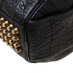 Alexander Wang Black Textured Leather Rocco Duffel Bag