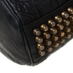 Alexander Wang Black Textured Leather Rocco Duffel Bag
