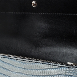 Alexander Wang Grey/Blue Lizard Embossed Leather Wallet