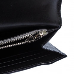 Alexander Wang Grey/Blue Lizard Embossed Leather Wallet