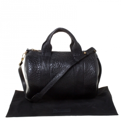 Alexander Wang Black Textured Leather Rocco Duffel Bag