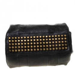 Alexander Wang Black Textured Leather Rocco Duffel Bag