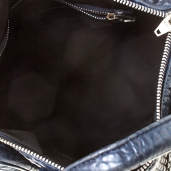Alexander Wang Navy Blue Textured Leather Rocco Duffel Bag