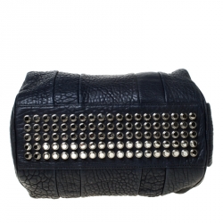 Alexander Wang Navy Blue Textured Leather Rocco Duffel Bag