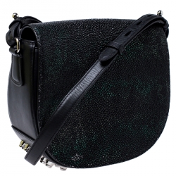 Alexander Wang Black Stingray and Leather Alpha Lia Saddle Bag
