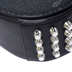 Alexander Wang Black Stingray and Leather Alpha Lia Saddle Bag