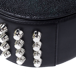 Alexander Wang Black Stingray and Leather Alpha Lia Saddle Bag