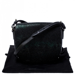 Alexander Wang Black Stingray and Leather Alpha Lia Saddle Bag