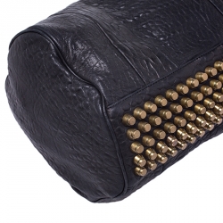 Alexander Wang Black Textured Leather Rocco Duffel Bag