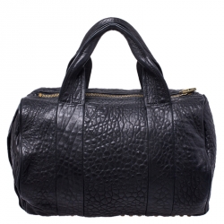 Alexander Wang Black Textured Leather Rocco Duffel Bag