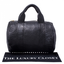 Alexander Wang Black Textured Leather Rocco Duffel Bag